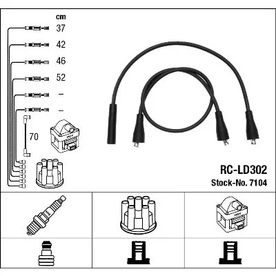 Дріт запалювання (код 7104) ВАЗ 2101-099 (1200-1600),Таврія 1,1;1,3