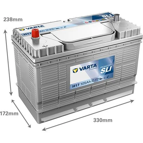 Акумулятор 105Ah-12v VARTA ProMotive SLI (H17) (330х172х238),L,EN800 клеми по центру
